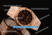 Audemars Piguet Royal Oak Clone Calibre AP 3120 Automatic Full Rose Gold with Brown Dial and Stick Markers (EF)