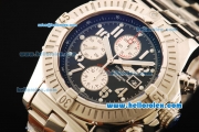 Breitling Super Avenger Chronograph Swiss Valjoux 7750 Automatic Movement Full Steel with Black Dial and White Subdials-1:1 Original