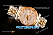 Rolex Datejust II Asia 2813 Automatic Steel/Yellow Gold Case with Diamonds Markers and White Dial