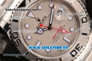 Rolex Yacht-Master Swiss ETA 2836 Automatic Full Steel with White Markers and Silver Dial - 1:1 Original (J12)