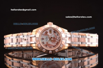 Rolex Datejust Swiss ETA 2671 Automatic Yellow Gold Case with Diamond Bezel and White MOP Dial-29mm