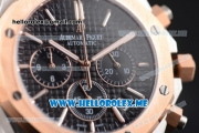 Audemars Piguet Royal Oak Miyota Quartz Two Tone Case/Bracelet with Black Dial and Stick Markers