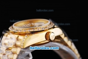 Rolex Datejust Oyster Perpetual Full Gold and Diamond with Diamond Dial-Lady Size