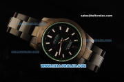 Rolex Milgauss Automatic Movement Full Black PVD with Black Dial and Green Sapphire - Bamford Limited Edition