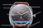 Panerai Radiomir Firenze 3 Days Clone P.3000 Automatic Steel Case with Black Dial and Brown Leather Strap (ZF)