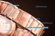 Omega Ladymatic Swiss ETA 2671 Automatic Full Rose Gold with Diamond Bezel and White Dial-1:1 Original