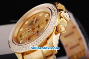 Rolex Daytona Chronograph Automatic Full Gold with Diamond Bezel and Khaki Dial