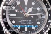 Rolex GMT-Master Asia 2813 Automatic Steel Case with Black Dial Black/Grey Nylon Strap and Dot Markers
