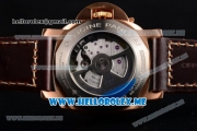 Panerai Luminor Submersible 1950 3 Days Automatic PAM 671 Clone P.9000 Automatic Bronzo Case with Blue Dial and Brown Leather Strap - 1:1 Original (ZF)