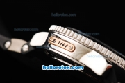 Ulysse Nardin Power Reserve Automatic Movement Silver Case with Black Bezel and Black Dial-Black Rubber Strap