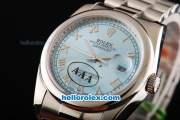 Rolex Datejust Swiss ETA 2836 Automatic Movement Full Steel with Silver Roman Markers and Blue Dial