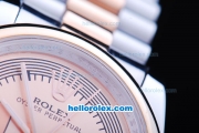 Rolex Air-King Oyster Perpetual Automatic Steel Case with Rose Gold Dial and Two Tone Strap