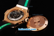 Hublot Big Bang Euro 2008 Swiss Valjoux 7750 Chronograph Movement RG Case with Ceramic Bezel and Black Dial-RG Stick Marker