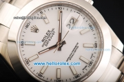 Rolex Datejust II Oyster Perpetual Swiss ETA 2836 Automatic Movement Full Steel with White Dial and White Stick Markers