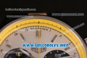 Tag Heuer Carrera Calibre 18 Chronograph Miyota Quartz Steel Case with White Dial Stick Markers and Yellow/Black Nylon Strap - Yellow Inner Bezel