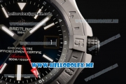 Breitling Avenger II GMT Swiss ETA 2824 Automatic Steel Case with Black Dial Black Rubber Strap and Stick Markers