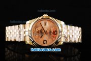 Rolex Day-Date II Automatic Movement Full Gold with Rose Gold Dial