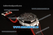 Audemars Piguet Royal Oak Offshore Chronograph Clone AP Calibre 3126 Automatic Steel Case Black Dial With Arabic Numeral Markers Red Rubber Strap - 1:1 Original (JF)