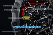 1:1 Richard Mille RM 35-02 RAFAEL NADA Japanese Miyota 9015 Automatic Black PVD Case with Skeleton Dial Red Rubber Strap