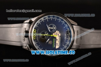 Tag Heuer Mikrogirder 2000 Chrono Miyota Quartz PVD Case with Black Dial and Rubber Strap - Green Second Hand