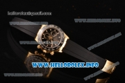 Rolex Daytona Chrono Swiss Valjoux 7750 Automatic Yellow Gold Case with Ceramic Bezel Rubber Strap and Black Dial (BP)