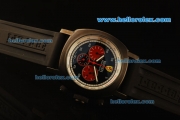 Ferrari Chronograph Quartz PVD Case with Black Dial/Red Subdials and Black Rubber Strap