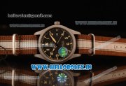 IWC Pilot's Watch Mark XVIII Miyota 9015 Automatic Steel Case Black Dial With Arabic Numeral Markers Brown Nylon Strap