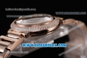 Cartier Ballon Bleu De Small Swiss Quartz Rose Gold Case/Bracelet with Silver Dial and Black Roman Numeral Markers - Diamonds Bezel