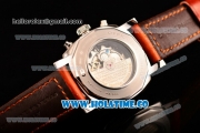 Panerai Radiomir 1940 Chronograph ORO Branco PAM 520 Asia Automatic Steel Case with Black Dial and Brown Leather Strap