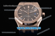 Audemars Piguet Royal Oak 41MM Clone AP Calibre 3120 Automatic Steel Case with Blue Dial Blue Leather Strap - Stick Markers (EF)