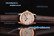 Patek Philippe Calatrava Swiss ETA 2824 Automatic Rose Gold Case with Brown Leather Strap and White Roman Markers