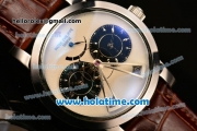 Patek Philippe Grand Complication ST25 Automatic Steel Case with White Dial and Brown Leather Strap - ETA Coating