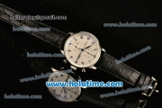 IWC Portuguese Chrono Miyota OS20 Quartz Steel Case with Black Leather Strap and White Dial