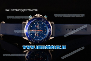 Omega Seamaster Diver 300M Chrono Miyota OS20 Quartz Steel Case with Blue Dial and White Markers