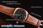 Panerai Radiomir Tourbillon Automatic Rose Gold Case with Black Dial and Brown Leather Strap