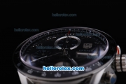 Tag Heuer Carrera Calibre 16 Asia Valjoux 7750 Chronograph with Black Dial and Bezel-Big Calendar