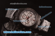 Rolex Daytona Chronograph Swiss Valjoux 7750 Automatic Brushed Full PVD and White Dial