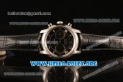 Omega De Ville Co-axial Chronograph Clone Omega 9300 Automatic Steel Case with Black Dial and Black Leather Strap (EF)