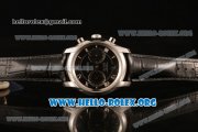 Omega De Ville Co-axial Chronograph Clone Omega 9300 Automatic Steel Case with Black Dial and Black Leather Strap (EF)