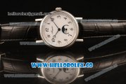 Breguet Classique Miyota 9015 Automatic Steel Case with White Dial Black Leather Strap and Arabic Numeral Markers