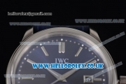 IWC Ingenieur Clone IWC 52010 Automatic Steel Case with Blue Dial Stick Markers and Blue Leather Strap