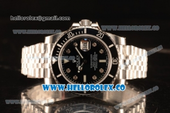 Rolex Submariner Black Ceramic Bezel With Black Dial All Steel With ETA 2836 Diamond Marker EW