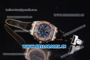 Audemars Piguet Royal Oak Offshore Clone AP Calibre 3126 Automatic Steel Case with Blue Dial Arabic Numeral Markers and Black Leather Strap - 1:1 Original (JF)