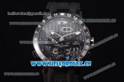 Ulysse Nardin Executive Dual Time & Big Date Asia ST25 Automatic PVD Case Black Dial White Markers and Black Rubber Strap