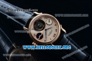 Patek Philippe Grand Complication Swiss Tourbillon Manual Winding Rose Gold Case with Rose Gold Dial Roman Numeral Markers and Black Leather Strap