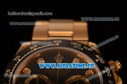 Rolex Daytona Chrono Swiss Valjoux 7750 Automatic Yellow Gold Case/Bracelet with Diamonds Markers Ceramic Bezel and Black Dial (BP)