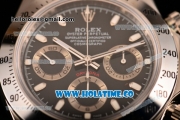 Rolex Daytona II Chrono Swiss Valjoux 7750 Automatic Full Steel with Black Dial and White Stick Markers (JF)