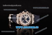 Audemars Piguet Royal Oak Offshore Navy Chronograph Swiss Valjoux 7750 Automatic Steel Case with Blue Rubber Strap White Dial and Blue Markers (JF)