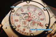 Hublot Formula 1 Monza Chronograph Miyota Quartz Movement Steel Case with White Dial and Red Stick Markers