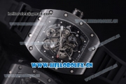 Richard Mille RM 055 Miyota 9015 Automatic PVD Case with Skeleton Dial and Black Rubber Strap Dot Markers